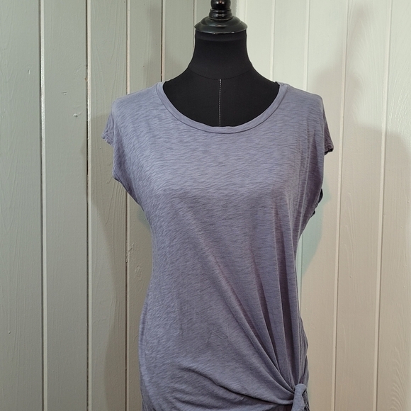 Anthropologie Velvet by Graham Spencer Small Gussie Side Tie Blue Slub Dress - Picture 2 of 15